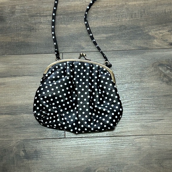 None Handbags - Mini Black and White Polka Dot Clutch/ Crossbody Bag